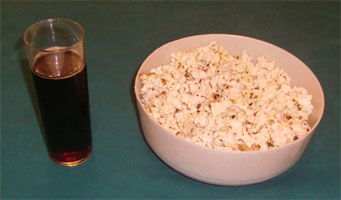 palomitas y refresco de cola