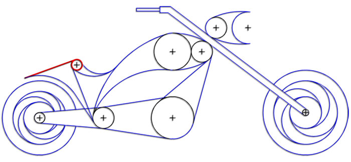 Diseño de una motocicleta mediante tangencias