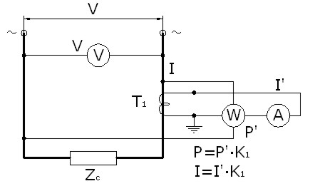 Medición de potencias en alterna con transformador de intensidad