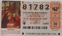 Décimo de lotería de Navidad