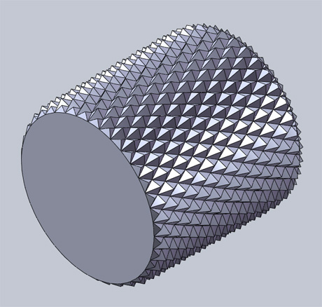 Moleteado generado en CAD