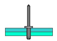 Se coloca el remache en el agujero